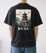 Printed Round Neck T-Shirts - Black - Image 2
