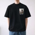 Printed Round Neck T-Shirts - Black